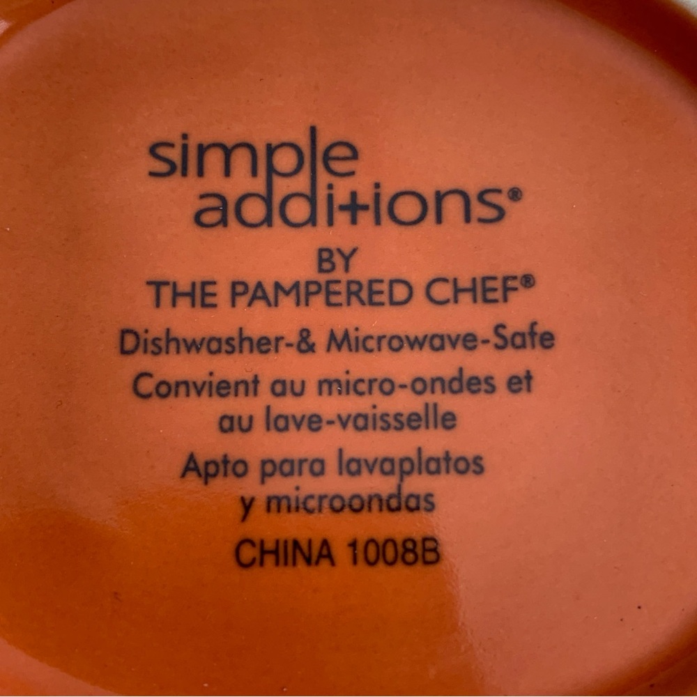 PAMPERED CHEF Ceramic Pumpkin Serving Dish 6” Simple Additions - Picture 7 of 9